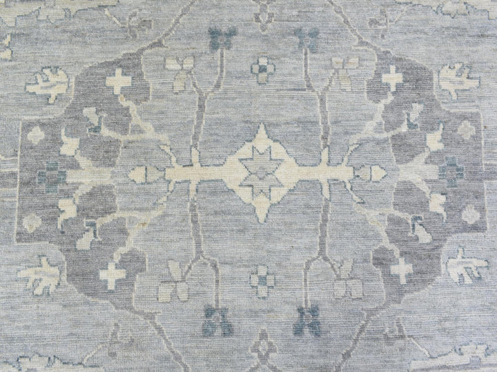 10'2" x 13'10" New Hand Knotted Grey Wool Rectangle Oriental Rug - MOA10272522