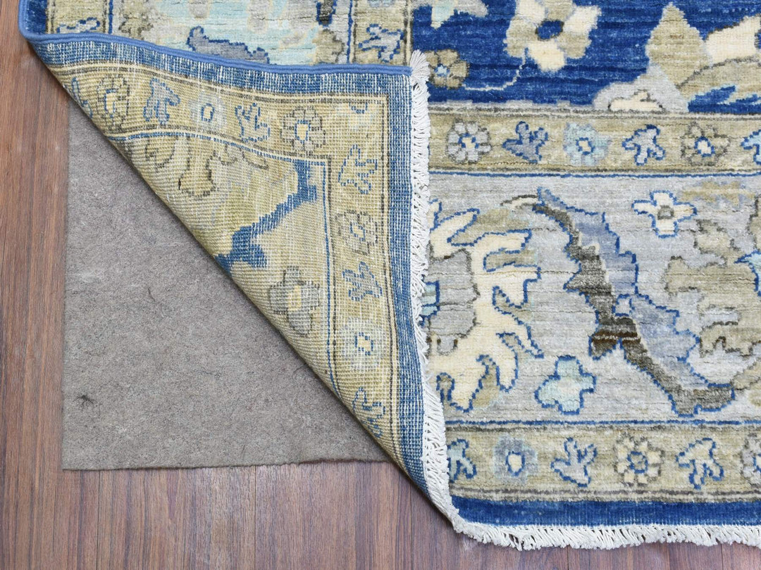 8'3" x 10'0" New Hand Knotted Blue Wool Rectangle Oriental Rug - MOA10272533