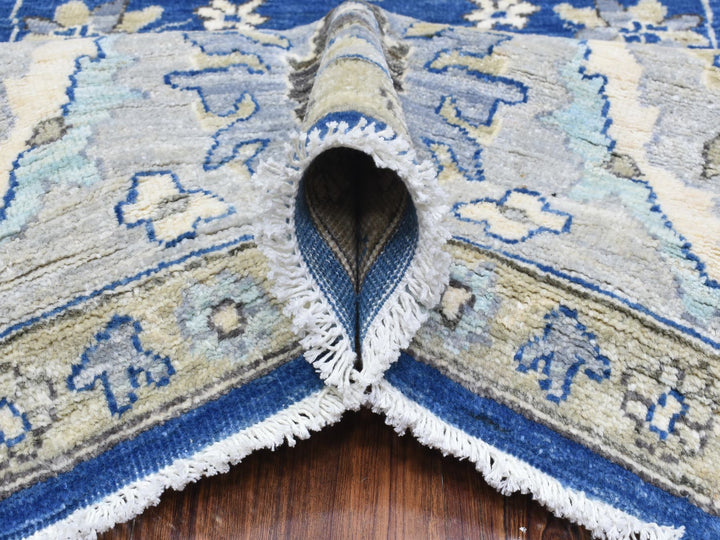 8'3" x 10'0" New Hand Knotted Blue Wool Rectangle Oriental Rug - MOA10272533