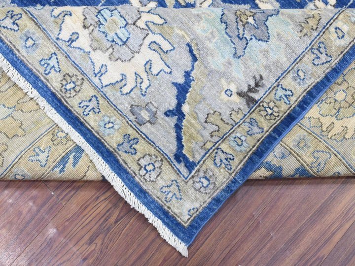8'3" x 10'0" New Hand Knotted Blue Wool Rectangle Oriental Rug - MOA10272533