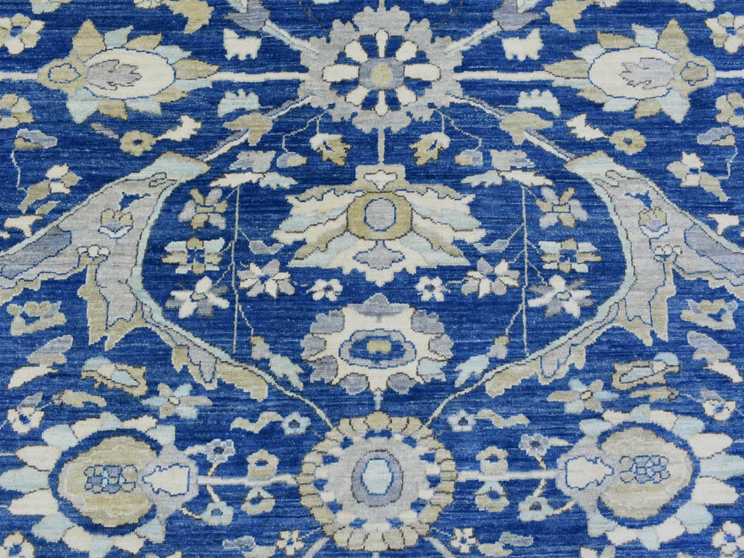 8'3" x 10'0" New Hand Knotted Blue Wool Rectangle Oriental Rug - MOA10272533