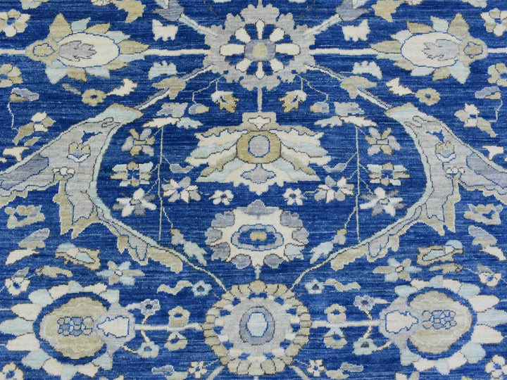 8'3" x 10'0" New Hand Knotted Blue Wool Rectangle Oriental Rug - MOA10272533
