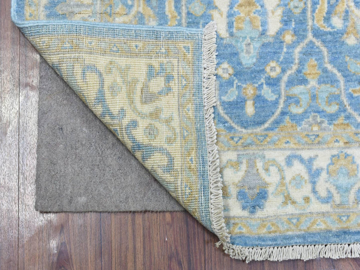 2'7" x 7'7" New Hand Knotted Blue Wool Runner Oriental Rug - MOA10272538