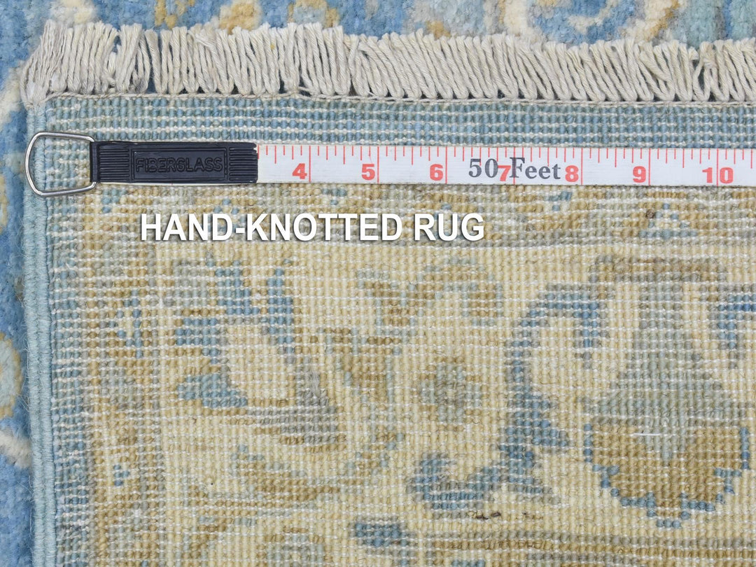 2'7" x 7'7" New Hand Knotted Blue Wool Runner Oriental Rug - MOA10272538