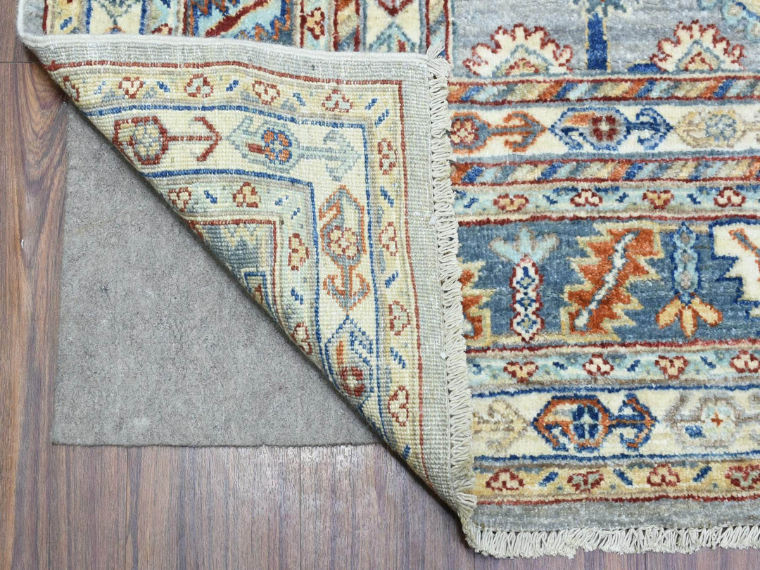 7'10" x 9'6" New Hand Knotted Grey Wool Rectangle Oriental Rug - MOA10272577