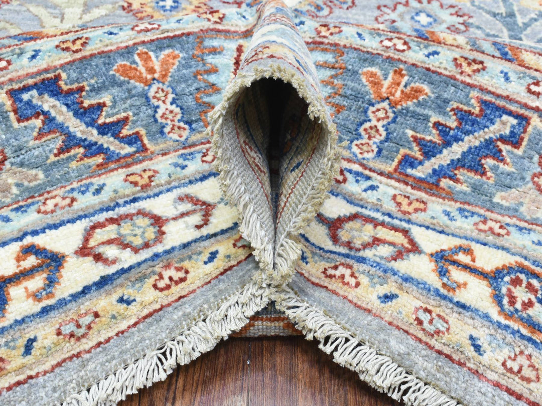 7'10" x 9'6" New Hand Knotted Grey Wool Rectangle Oriental Rug - MOA10272577