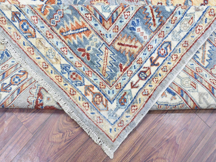 7'10" x 9'6" New Hand Knotted Grey Wool Rectangle Oriental Rug - MOA10272577