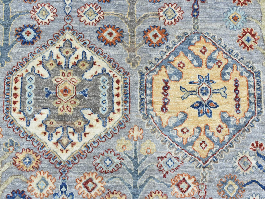 7'10" x 9'6" New Hand Knotted Grey Wool Rectangle Oriental Rug - MOA10272577