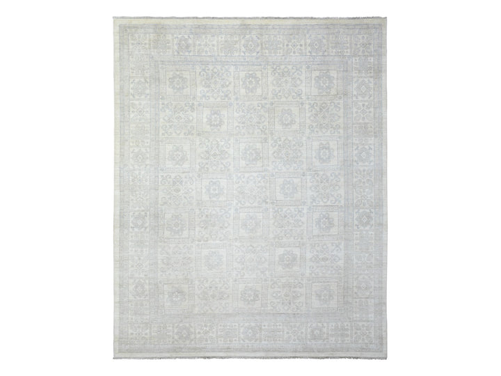 8'2" x 9'10" New Hand Knotted Ivory Wool Rectangle Oriental Rug - MOA10272579