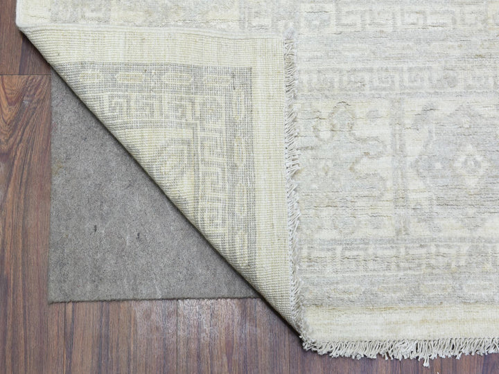 8'2" x 9'10" New Hand Knotted Ivory Wool Rectangle Oriental Rug - MOA10272579