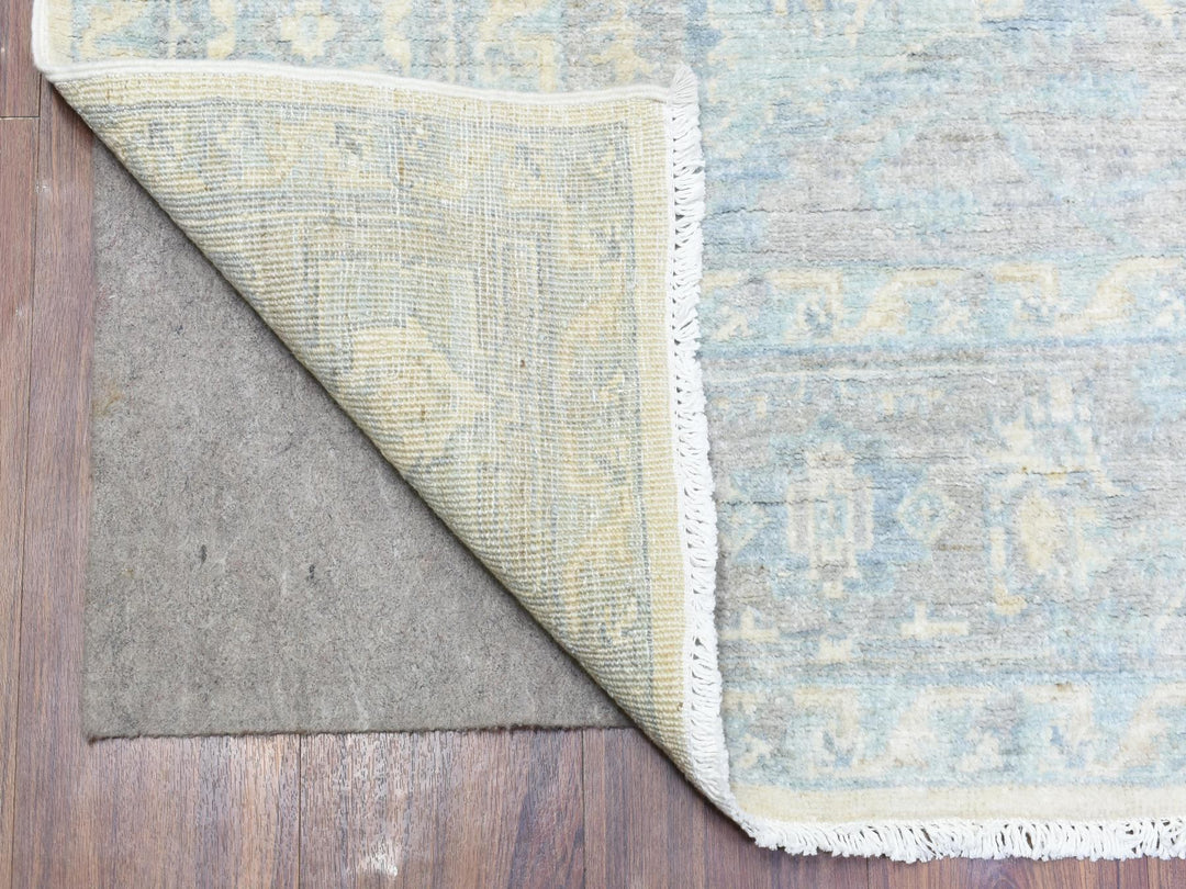 6'2" x 8'9" New Hand Knotted Ivory Wool Rectangle Oriental Rug - MOA10272582