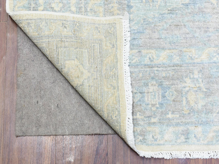 6'2" x 8'9" New Hand Knotted Ivory Wool Rectangle Oriental Rug - MOA10272582