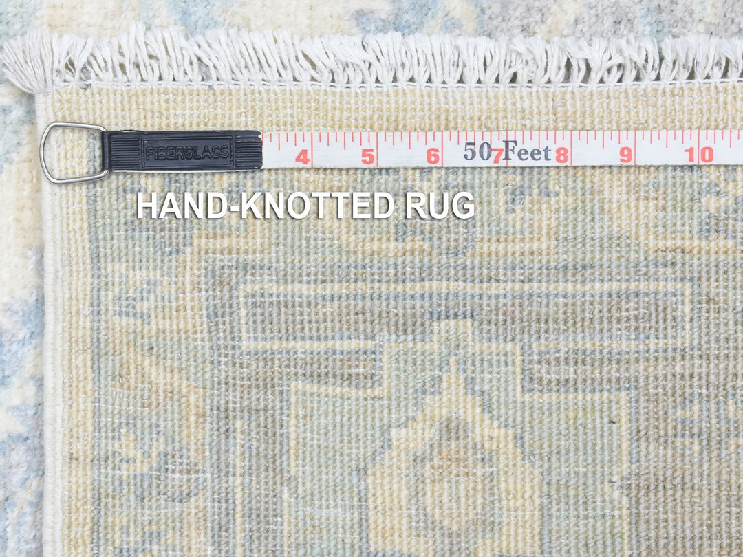 6'2" x 8'9" New Hand Knotted Ivory Wool Rectangle Oriental Rug - MOA10272582