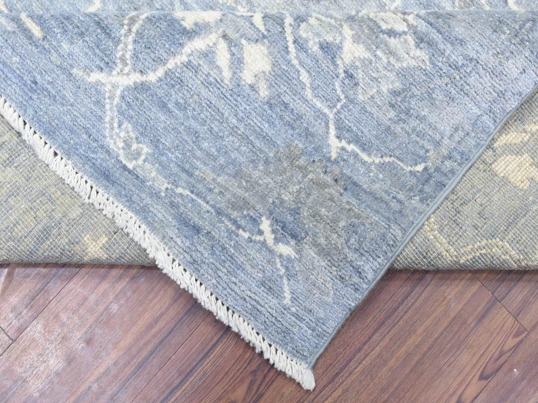 8'0" x 9'9" New Hand Knotted Grey Wool Rectangle Oriental Rug - MOA10272588