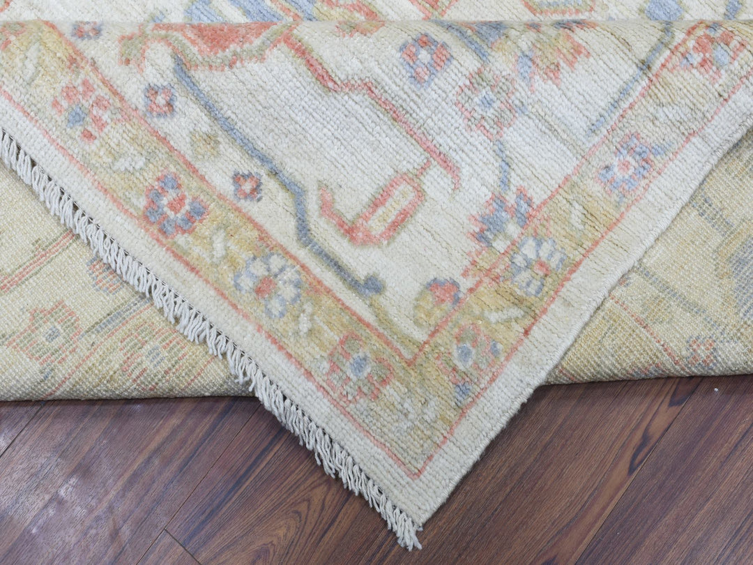 8'1" x 10'2" New Hand Knotted Ivory Wool Rectangle Oriental Rug - MOA10272589