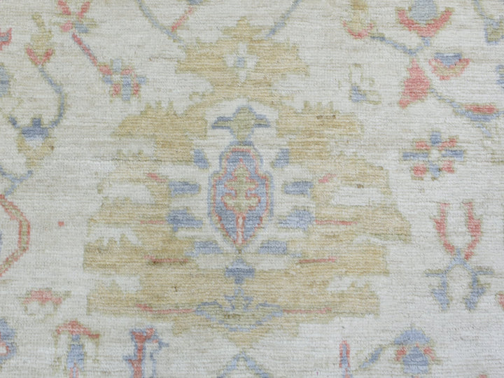 8'1" x 10'2" New Hand Knotted Ivory Wool Rectangle Oriental Rug - MOA10272589