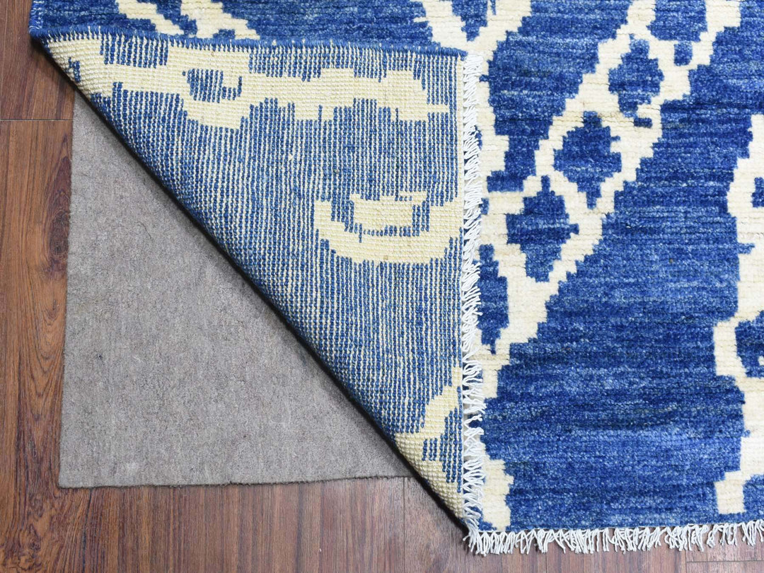 12'2" x 15'2" New Hand Knotted Blue Wool Rectangle Oriental Rug - MOA10272613