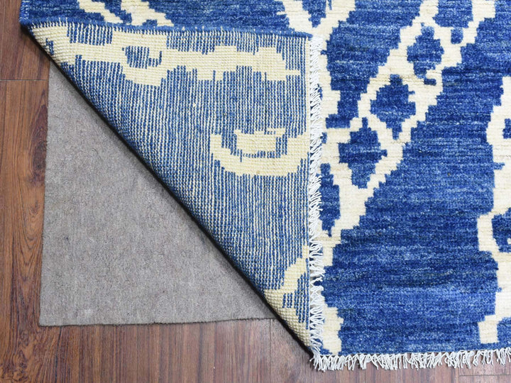 12'2" x 15'2" New Hand Knotted Blue Wool Rectangle Oriental Rug - MOA10272613