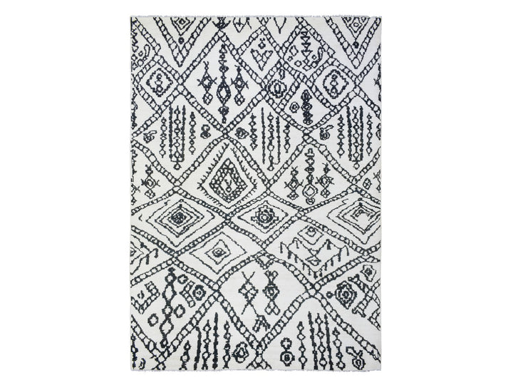 9'10" x 13'8" New Hand Knotted Ivory Wool Rectangle Oriental Rug - MOA10272616