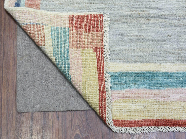 8'6" x 11'7" New Hand Knotted Grey Wool Rectangle Oriental Rug - MOA10272617