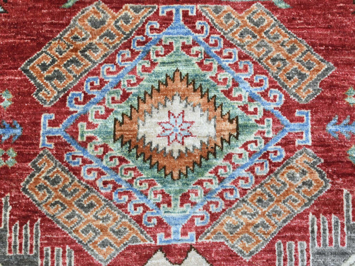 8'0" x 9'7" New Hand Knotted Red Wool Rectangle Oriental Rug - MOA10272623