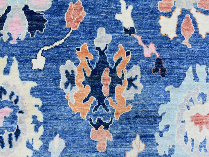 8'2" x 10'0" New Hand Knotted Blue Wool Rectangle Oriental Rug - MOA10272654