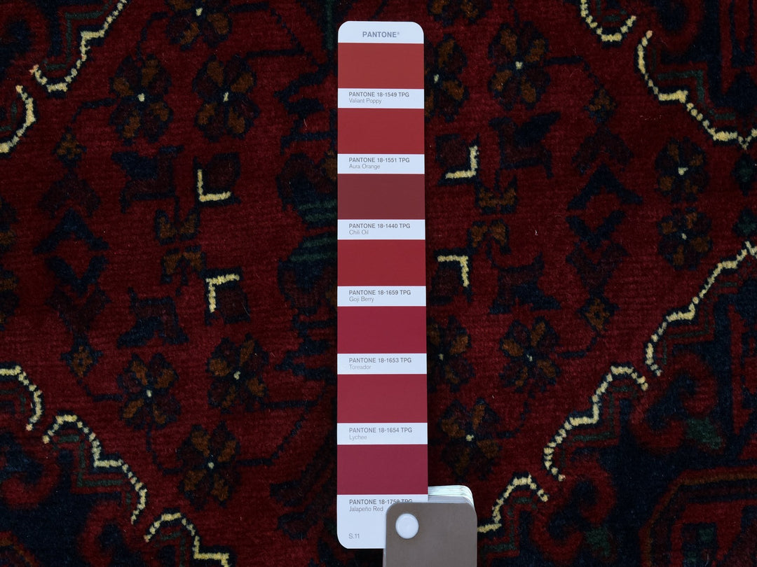 9'8" x 13'0" New Hand Knotted Red Wool Rectangle Oriental Rug - MOA10272661