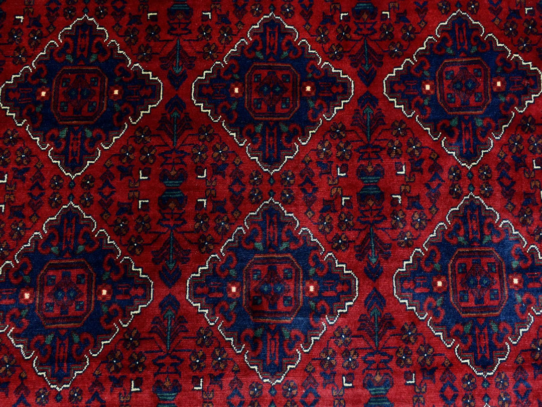 9'8" x 13'0" New Hand Knotted Red Wool Rectangle Oriental Rug - MOA10272661