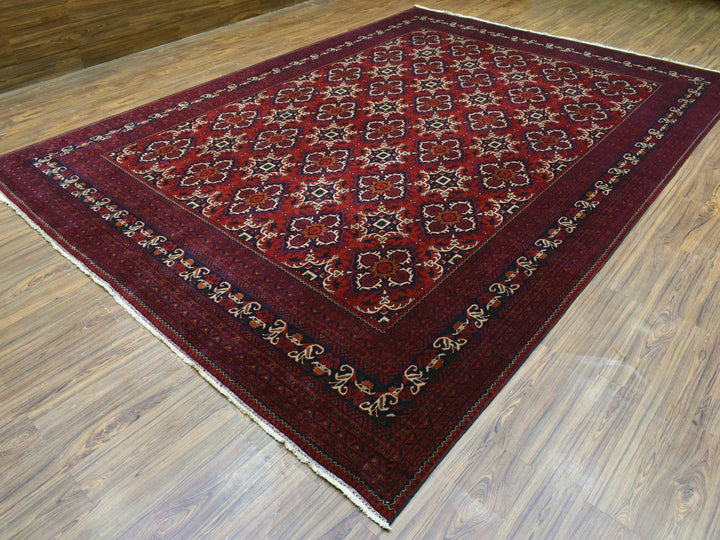 10'0" x 13'8" New Hand Knotted Red Wool Rectangle Oriental Rug - MOA10272662