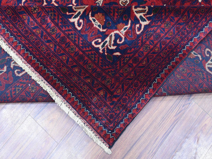 10'0" x 13'8" New Hand Knotted Red Wool Rectangle Oriental Rug - MOA10272662