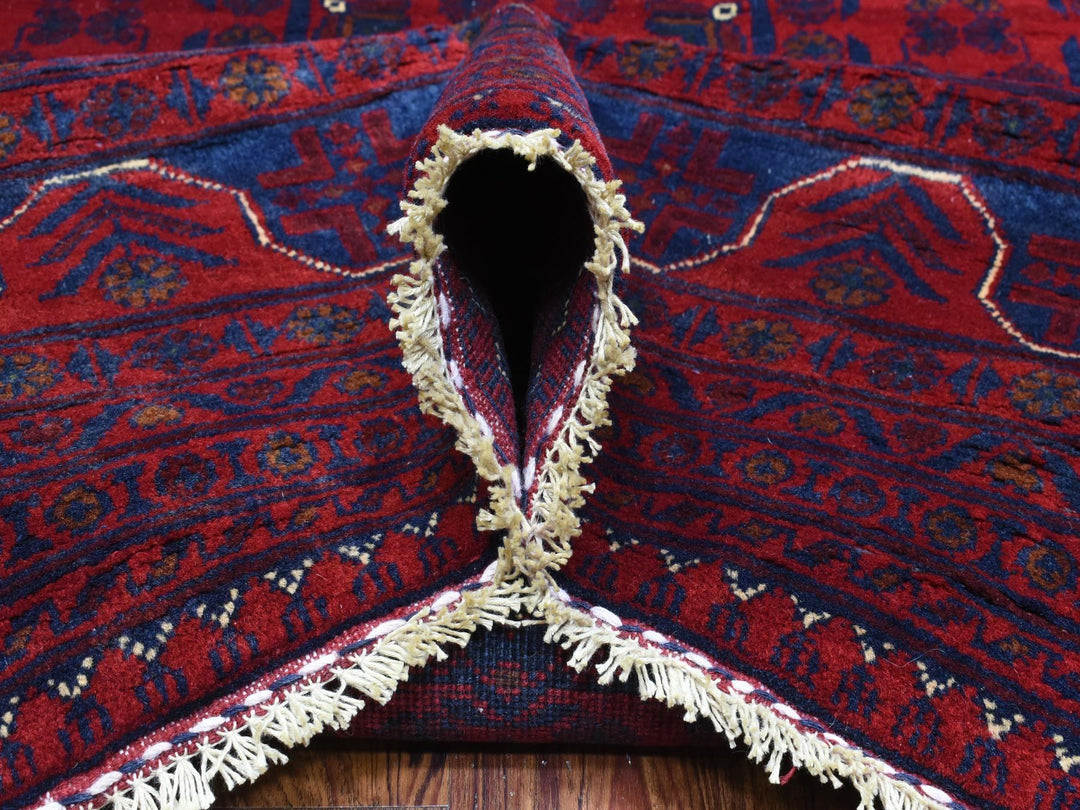 9'8" x 13'1" New Hand Knotted Red Wool Rectangle Oriental Rug - MOA10272668
