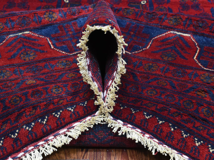 9'8" x 13'1" New Hand Knotted Red Wool Rectangle Oriental Rug - MOA10272668