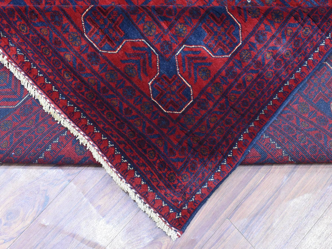 9'8" x 13'1" New Hand Knotted Red Wool Rectangle Oriental Rug - MOA10272668
