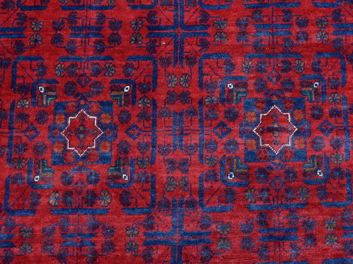 9'8" x 13'1" New Hand Knotted Red Wool Rectangle Oriental Rug - MOA10272668