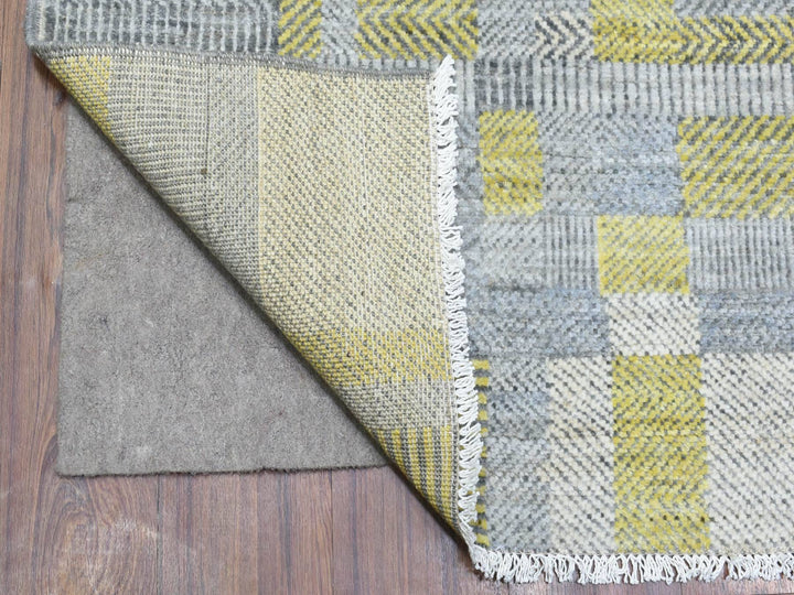 7'9" x 10'2" New Hand Knotted Grey Wool Rectangle Oriental Rug - MOA10272672
