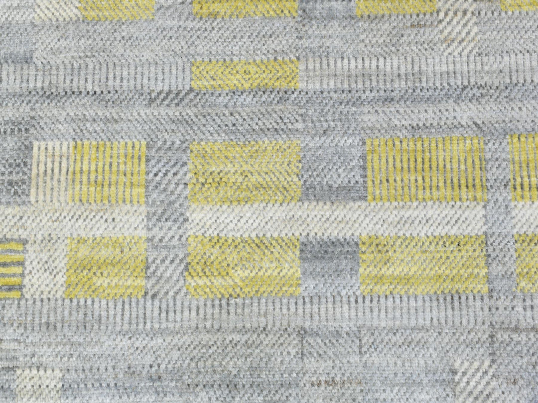 7'9" x 10'2" New Hand Knotted Grey Wool Rectangle Oriental Rug - MOA10272672