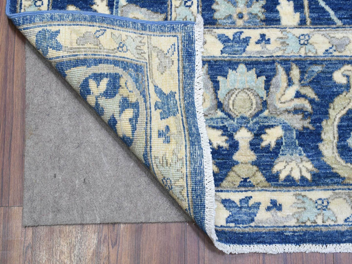 8'0" x 10'0" New Hand Knotted Blue Wool Rectangle Oriental Rug - MOA10272689