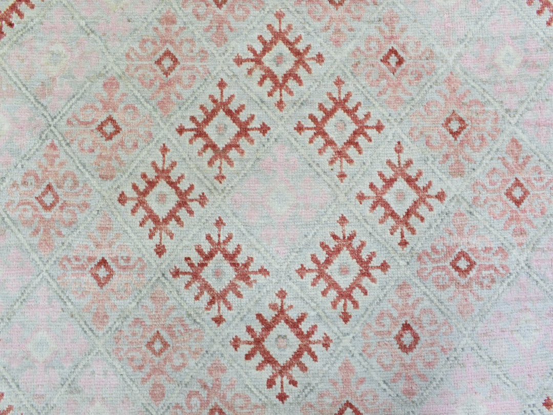 9'0" x 12'0" New Hand Knotted Red Wool Rectangle Oriental Rug - MOA10272699