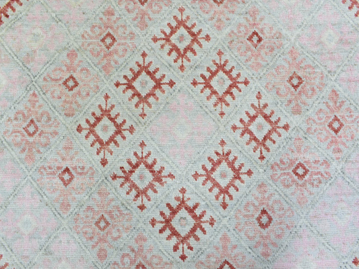 9'0" x 12'0" New Hand Knotted Red Wool Rectangle Oriental Rug - MOA10272699