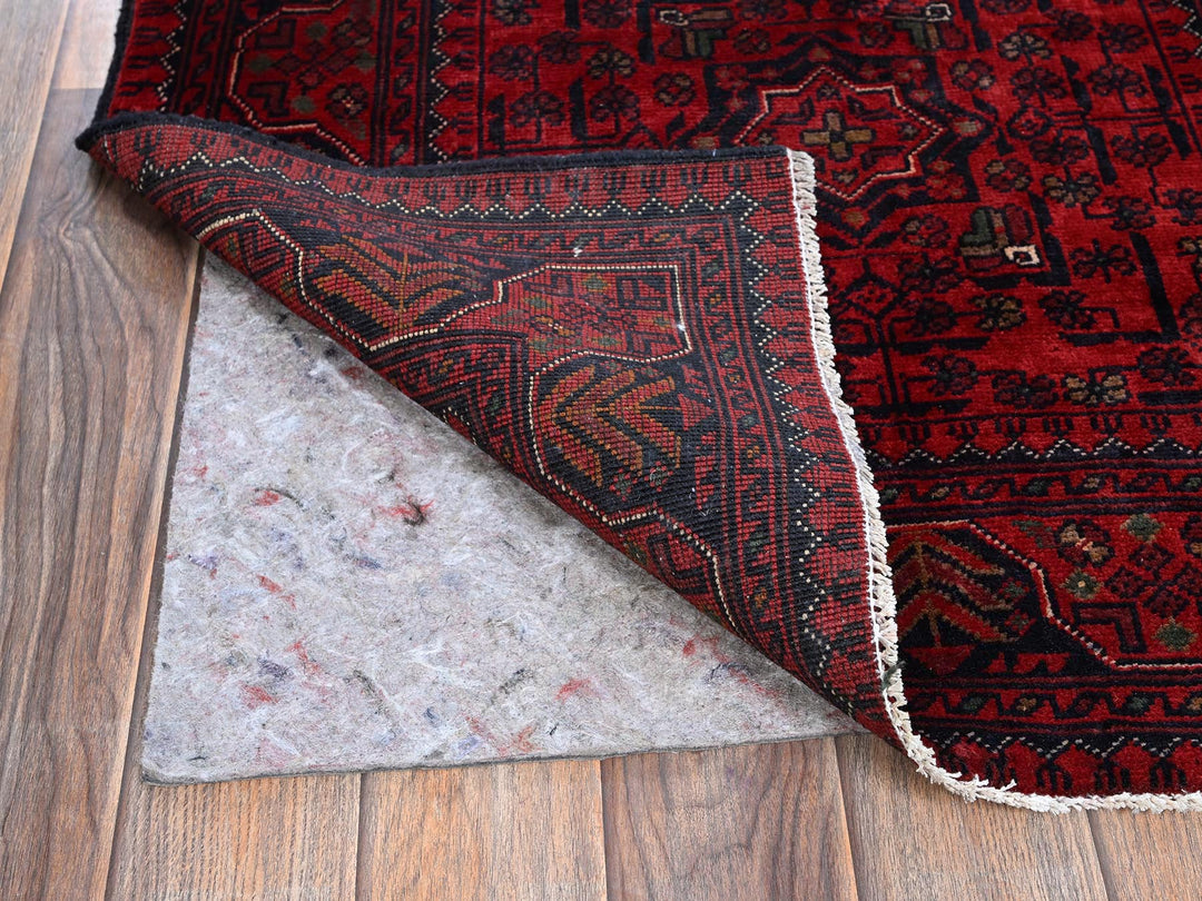 2'8" x 3'11" New Hand Knotted Red Wool Rectangle Oriental Rug - MOA102726