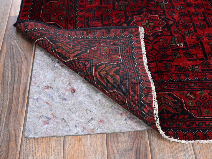 2'8" x 3'11" New Hand Knotted Red Wool Rectangle Oriental Rug - MOA102726