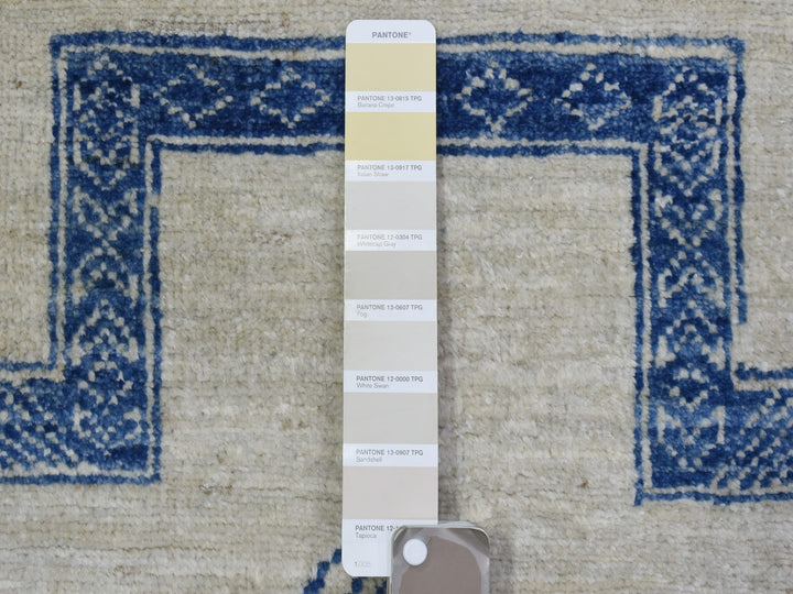 8'10" x 11'8" New Hand Knotted Blue Wool Rectangle Oriental Rug - MOA10272720