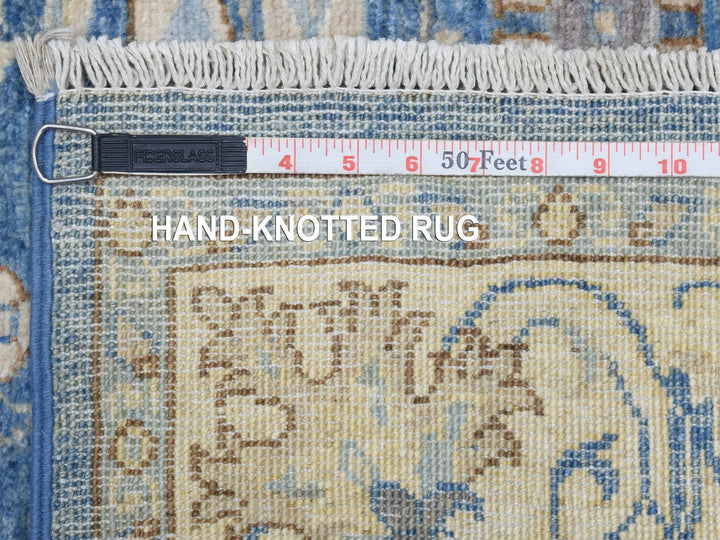 3'9" x 13'3" New Hand Knotted Blue Wool Runner Oriental Rug - MOA10272723