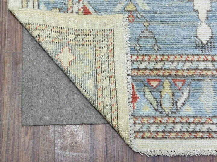 4'0" x 10'4" New Hand Knotted Grey Wool Runner Oriental Rug - MOA10272742