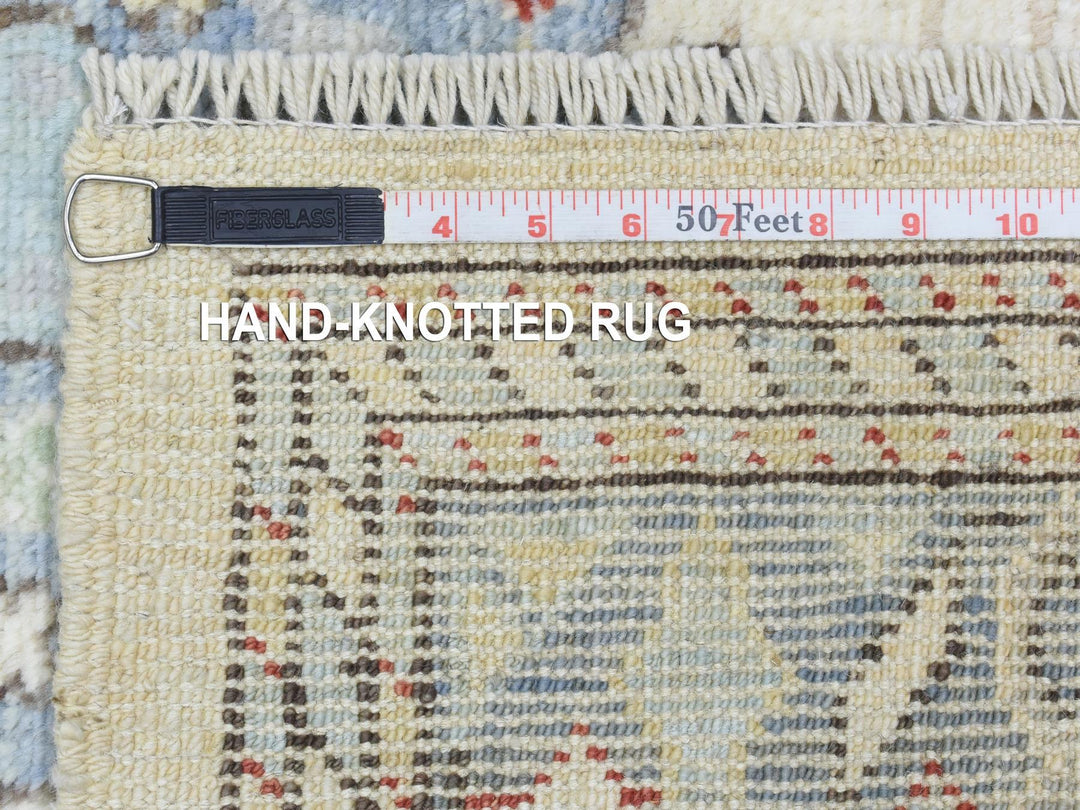 4'0" x 10'4" New Hand Knotted Grey Wool Runner Oriental Rug - MOA10272742