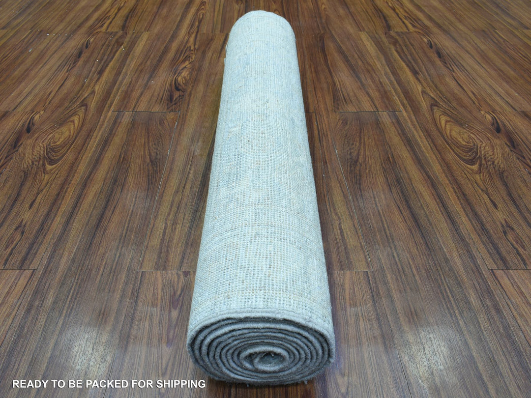2'8" x 9'6" New Hand Knotted Blue Wool Rectangle Oriental Rug - MOA10272761
