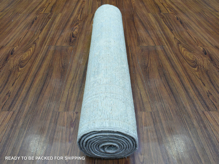 2'8" x 9'6" New Hand Knotted Blue Wool Rectangle Oriental Rug - MOA10272761