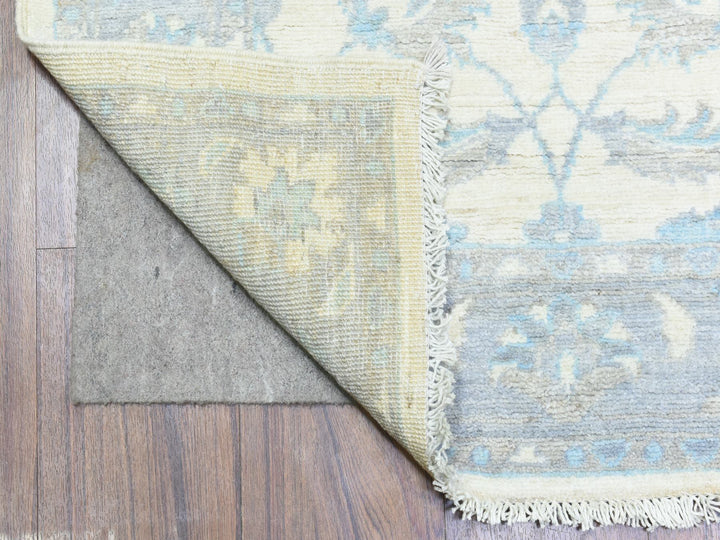 2'8" x 14'4" New Hand Knotted Ivory Wool Runner Oriental Rug - MOA10272762