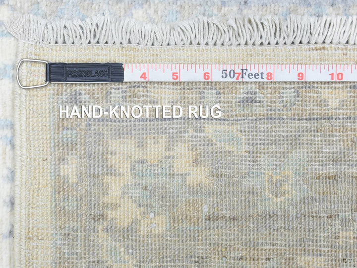 2'8" x 14'4" New Hand Knotted Ivory Wool Runner Oriental Rug - MOA10272762