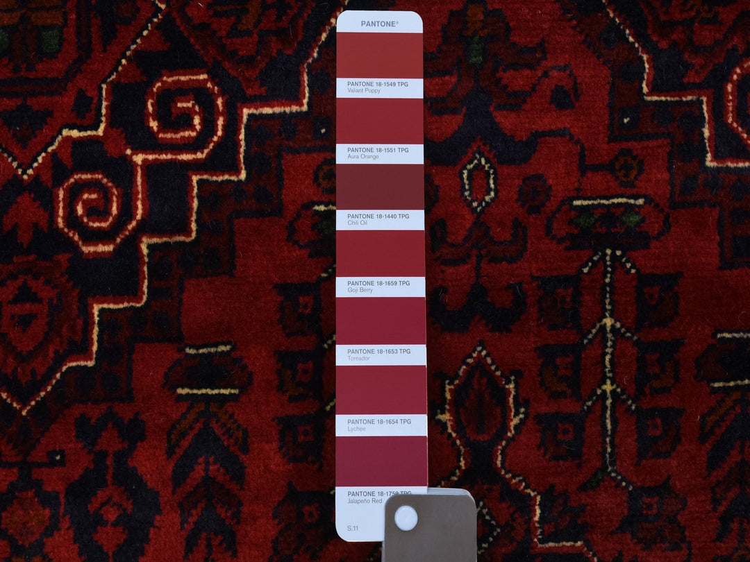 4'10" x 6'7" New Hand Knotted Red Wool Rectangle Oriental Rug - MOA10272777